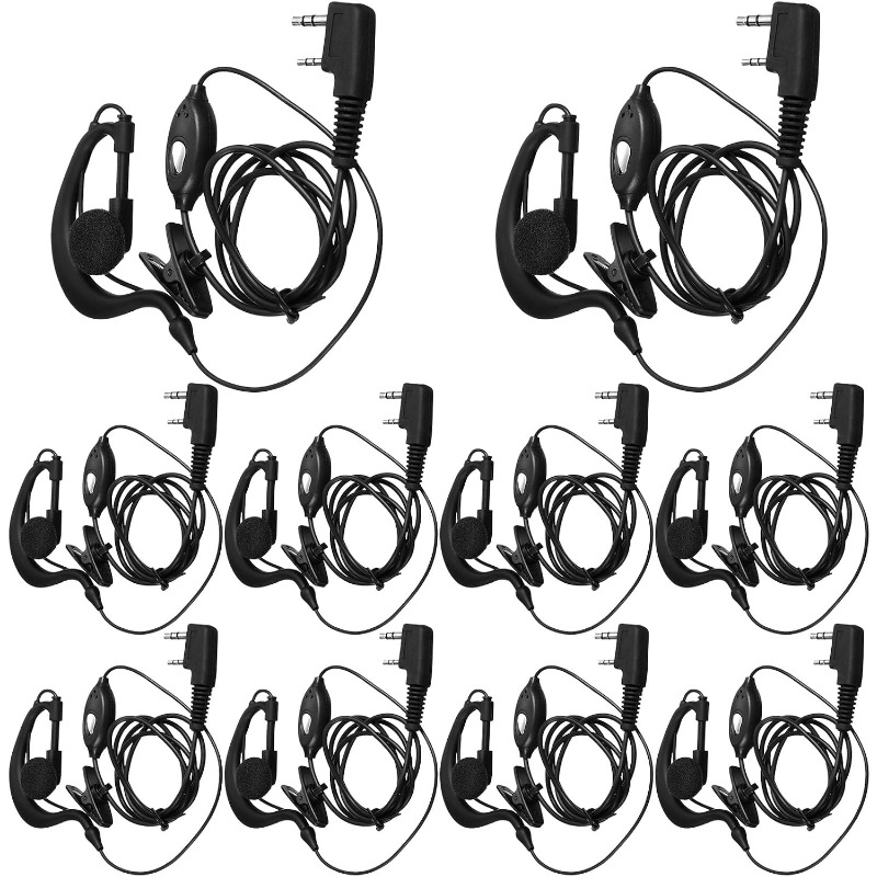 10pcs Walkie Talkie Earpiece w - Wired Earphone Mic 评论和价格