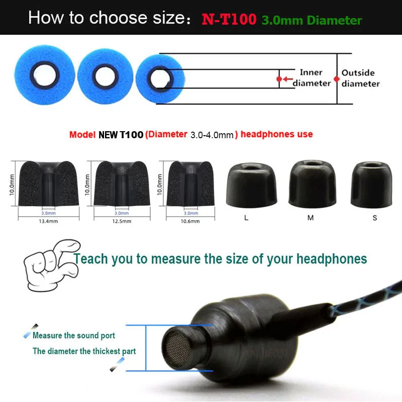 20Pairs ANJIRUI T100 Memory Fo - Earphone Foam Tip 评论和价格