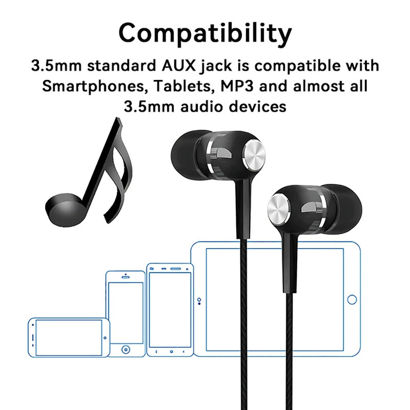 1/2/3/4Pcs 3.5mm Wired Earphon - Noise Cancelling Headphone 评论和价格
