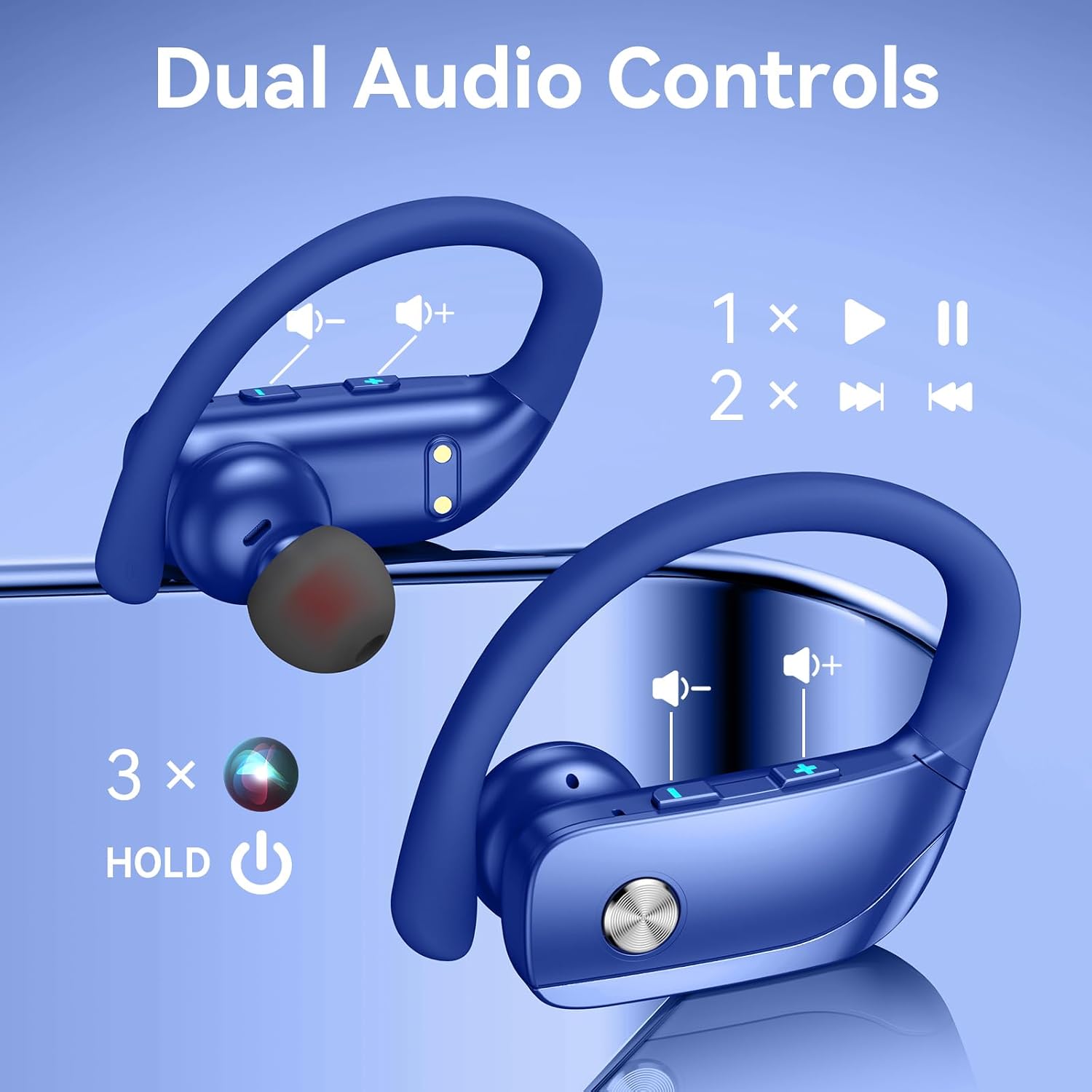 Wireless Earbuds with 80H Play - Sports Earphone Hook 评论和价格