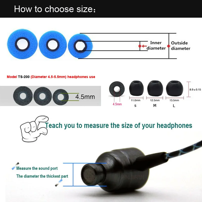 10Pair Memory Foam Earbud Ear  - Earphone Foam Tip 评论和价格